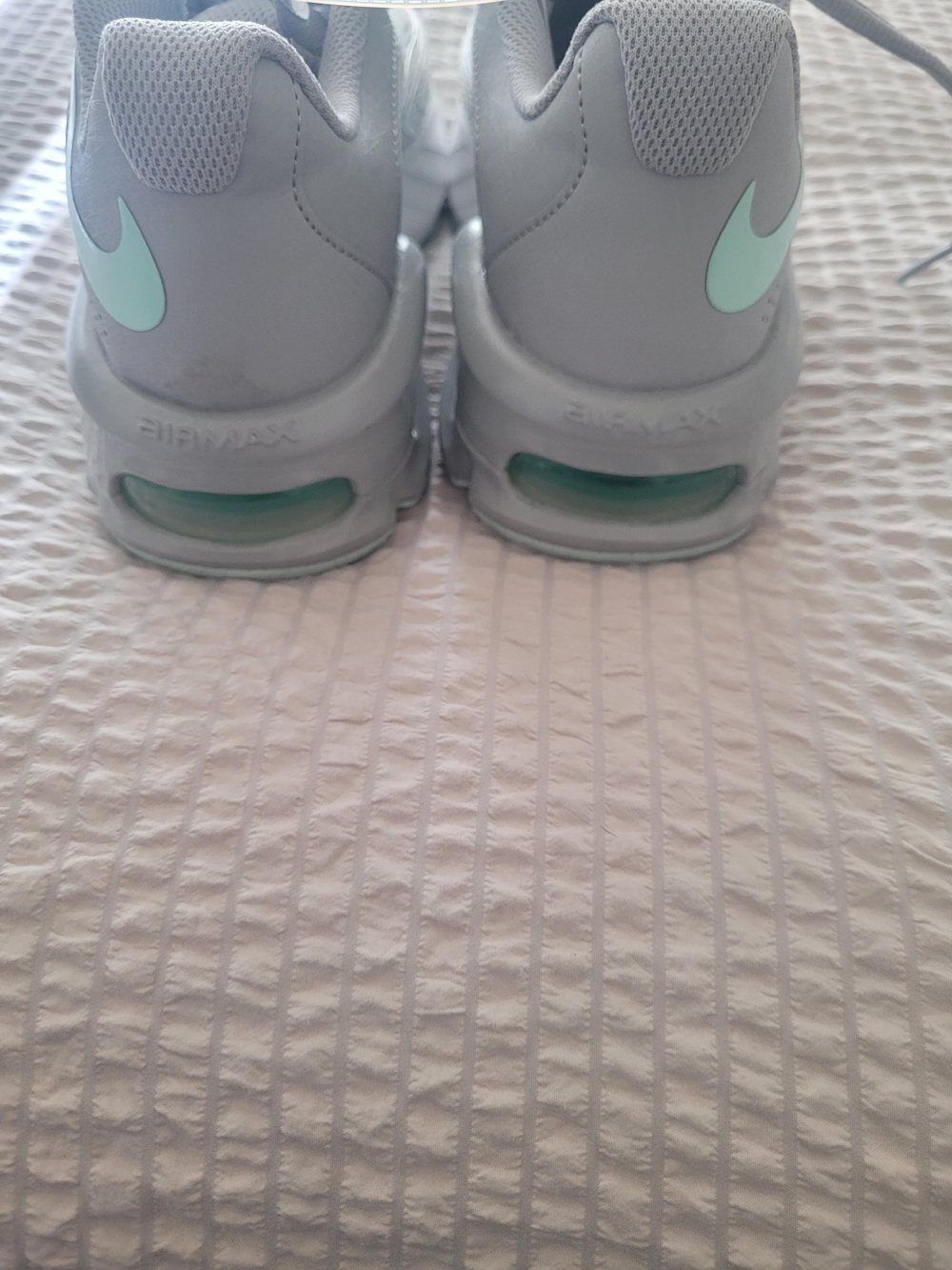 Nike Air Max Sneakers - Light Gray with Mint Accent